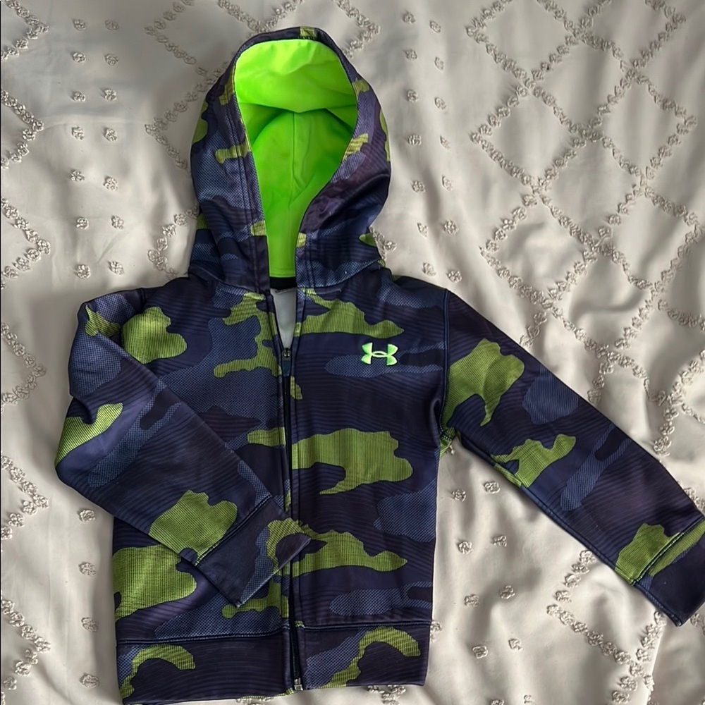 Under Armour Youth Camo Hoodie with Neon Accents
